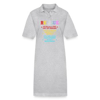 Hund Rettung Tierrechte Tierrettung Tierheim - Stanley/Stella Frauen Bio-Polokleid PAIGER - Grau meliert - Vorne