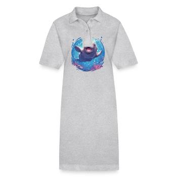 Seekuh Manatees Manatee - Stanley/Stella Frauen Bio-Polokleid PAIGER - Grau meliert - Vorne