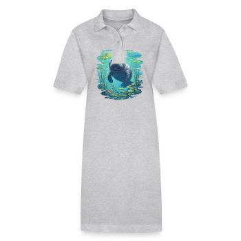 Seekuh Manatees Manatee - Stanley/Stella Frauen Bio-Polokleid PAIGER - Grau meliert - Vorne