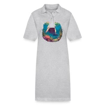 Seekuh Manatees Manatee - Stanley/Stella Frauen Bio-Polokleid PAIGER - Grau meliert - Vorne