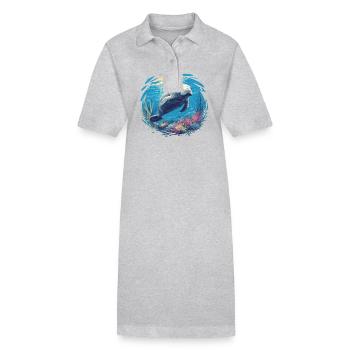 Seekuh Manatees Manatee - Stanley/Stella Frauen Bio-Polokleid PAIGER - Grau meliert - Vorne