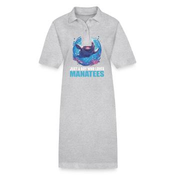 Seekuh Manatees Manatee - Stanley/Stella Frauen Bio-Polokleid PAIGER - Grau meliert - Vorne