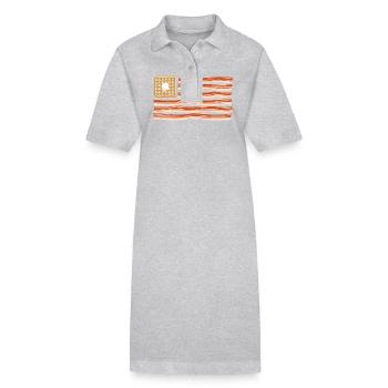 Speck Amerikanische Flagge Schweinefleisch Speck - Stanley/Stella Frauen Bio-Polokleid PAIGER - Grau meliert - Vorne