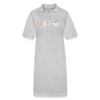 Frühstück Team Schweinefleisch Speck - Stanley/Stella Frauen Bio-Polokleid PAIGER - Grau meliert - Vorne