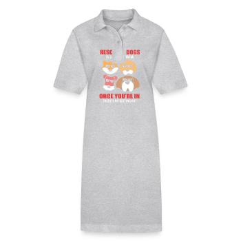 Dog Rescue Animal Rights Animal Rescue Animal Shelter - Stanley/Stella PAIGER Organic Women’s Polo Dress - heather grey - Front