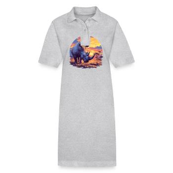 Rhino Nashörner Nashorn - Stanley/Stella Frauen Bio-Polokleid PAIGER - Grau meliert - Vorne