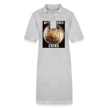 MY TREASURES COINS - Stanley/Stella PAIGER Organic Women’s Polo Dress - heather grey - Front