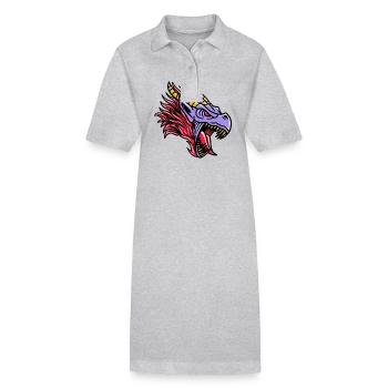 Fantasy RPG Dragon Magic Dungeon - Robe polo bio PAIGER Stanley/Stella Femme - gris chiné - Devant
