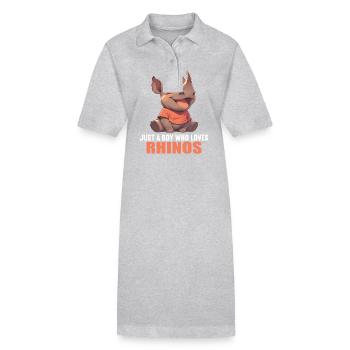 Rhino Nashörner Nashorn - Stanley/Stella Frauen Bio-Polokleid PAIGER - Grau meliert - Vorne