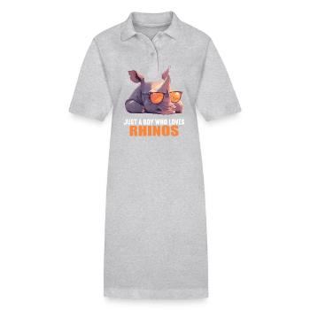 Rhino Nashörner Nashorn - Stanley/Stella Frauen Bio-Polokleid PAIGER - Grau meliert - Vorne