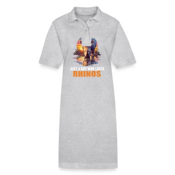 Rhino Nashörner Nashorn - Stanley/Stella Frauen Bio-Polokleid PAIGER - Grau meliert - Vorne