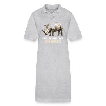 Rhino Nashörner Nashorn - Stanley/Stella Frauen Bio-Polokleid PAIGER - Grau meliert - Vorne