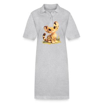 Cheetah Geparde Gepard - Stanley/Stella Frauen Bio-Polokleid PAIGER - Grau meliert - Vorne