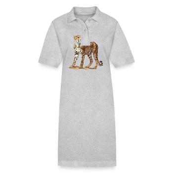 Cheetah Geparde Gepard - Stanley/Stella Frauen Bio-Polokleid PAIGER - Grau meliert - Vorne