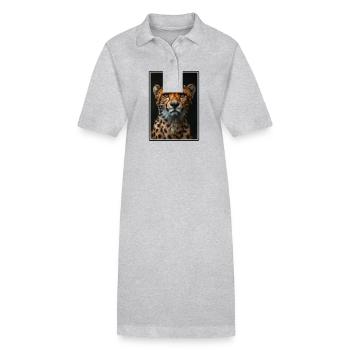 Cheetah Geparde Gepard - Stanley/Stella Frauen Bio-Polokleid PAIGER - Grau meliert - Vorne