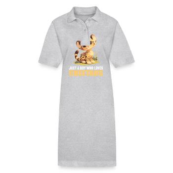 Cheetah Geparde Gepard - Stanley/Stella Frauen Bio-Polokleid PAIGER - Grau meliert - Vorne