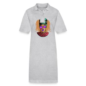Hieroglyphen König Tut Ägyptische Mythologie - Stanley/Stella Frauen Bio-Polokleid PAIGER - Grau meliert - Vorne