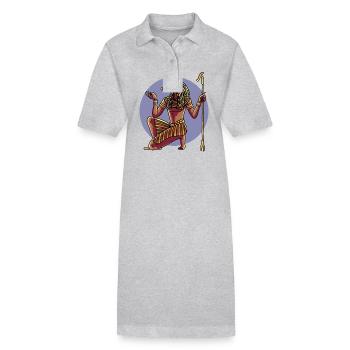 Hieroglyphen König Tut Ägyptische Mythologie - Stanley/Stella Frauen Bio-Polokleid PAIGER - Grau meliert - Vorne