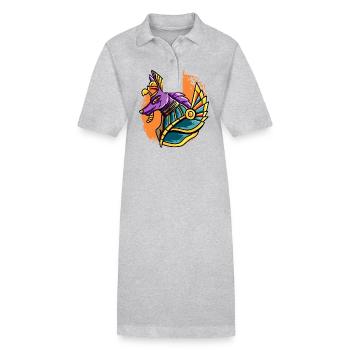 Hieroglyphen König Tut Ägyptische Mythologie - Stanley/Stella Frauen Bio-Polokleid PAIGER - Grau meliert - Vorne