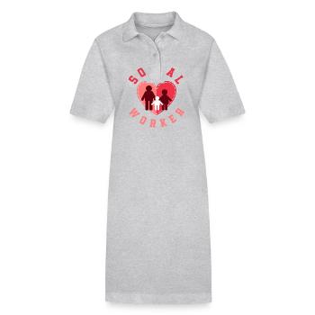 Chaleureuse reconnaissance pour les travailleurs sociaux - Robe polo bio PAIGER Stanley/Stella Femme - gris chiné - Devant