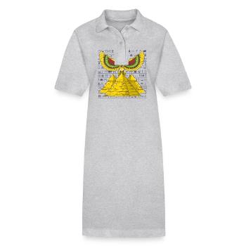 Hieroglyphen König Tut Ägyptische Mythologie - Stanley/Stella Frauen Bio-Polokleid PAIGER - Grau meliert - Vorne