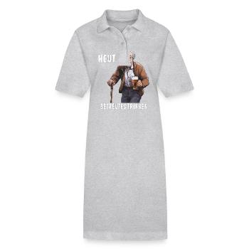 MAN BEER GLASS TODAY SUPERVISED DRINKING - Stanley/Stella PAIGER Organic Women’s Polo Dress - heather grey - Front
