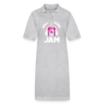 Soziale Arbeit Ist Mein Ding - Stanley/Stella Frauen Bio-Polokleid PAIGER - Grau meliert - Vorne
