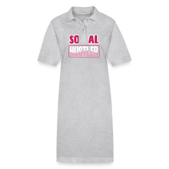 Social Hustler - Successful in Social Media - Stanley/Stella PAIGER Organic Women’s Polo Dress - heather grey - Front