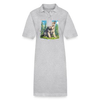 Wölfe Wolf - Stanley/Stella Frauen Bio-Polokleid PAIGER - Grau meliert - Vorne