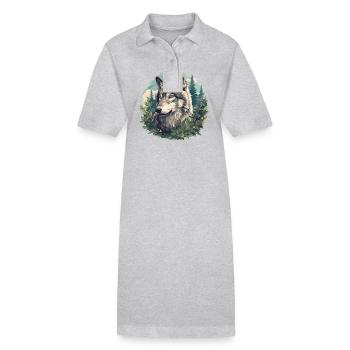 Wölfe Wolf - Stanley/Stella Frauen Bio-Polokleid PAIGER - Grau meliert - Vorne