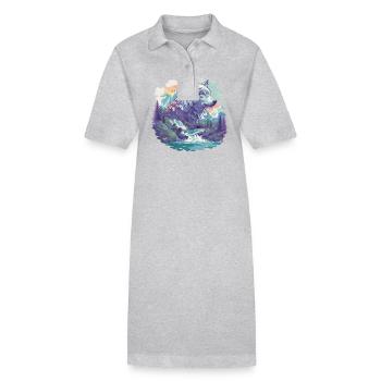 Wölfe Wolf - Stanley/Stella Frauen Bio-Polokleid PAIGER - Grau meliert - Vorne