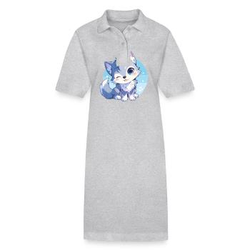 Wölfe Wolf - Stanley/Stella Frauen Bio-Polokleid PAIGER - Grau meliert - Vorne