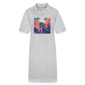 Wölfe Wolf - Stanley/Stella Frauen Bio-Polokleid PAIGER - Grau meliert - Vorne