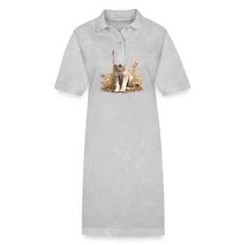 Wölfe Wolf - Stanley/Stella Frauen Bio-Polokleid PAIGER - Grau meliert - Vorne