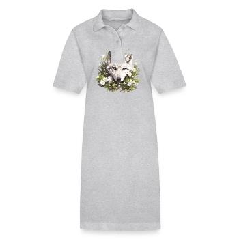 Wölfe Wolf - Stanley/Stella Frauen Bio-Polokleid PAIGER - Grau meliert - Vorne