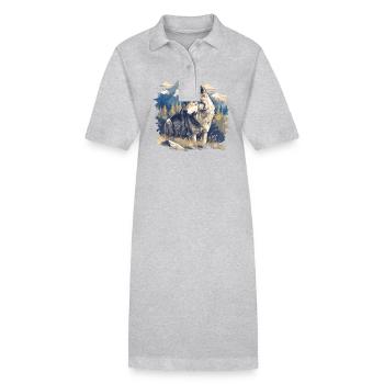 Wölfe Wolf - Stanley/Stella Frauen Bio-Polokleid PAIGER - Grau meliert - Vorne