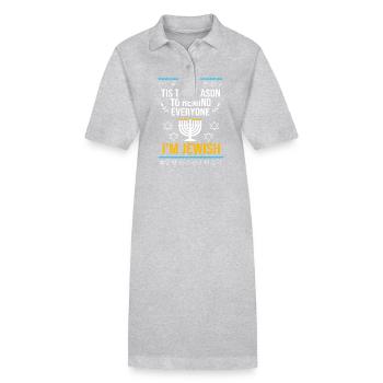Chanukkah - Stanley/Stella Frauen Bio-Polokleid PAIGER - Grau meliert - Vorne