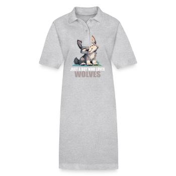Wölfe Wolf - Stanley/Stella Frauen Bio-Polokleid PAIGER - Grau meliert - Vorne