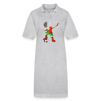 Portugal - Robe polo bio PAIGER Stanley/Stella Femme - gris chiné - Devant