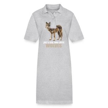Wölfe Wolf - Stanley/Stella Frauen Bio-Polokleid PAIGER - Grau meliert - Vorne