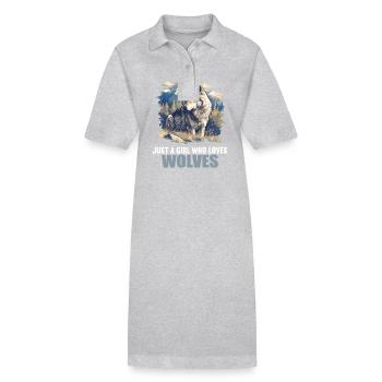 Wölfe Wolf - Stanley/Stella Frauen Bio-Polokleid PAIGER - Grau meliert - Vorne