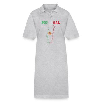Portugal - Robe polo bio PAIGER Stanley/Stella Femme - gris chiné - Devant