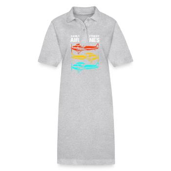 Pilote d’avion - Robe polo bio PAIGER Stanley/Stella Femme - gris chiné - Devant