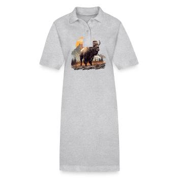 Bisons Bison - Robe polo bio PAIGER Stanley/Stella Femme - gris chiné - Devant