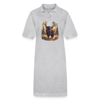 Bisons Bison - Robe polo bio PAIGER Stanley/Stella Femme - gris chiné - Devant