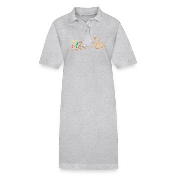 Pizzeria Teigkruste Mozarella Pizza - Stanley/Stella Frauen Bio-Polokleid PAIGER - Grau meliert - Vorne