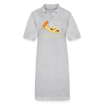 Pizzeria Pizza Life Mozarella Pizza - Stanley/Stella Frauen Bio-Polokleid PAIGER - Grau meliert - Vorne