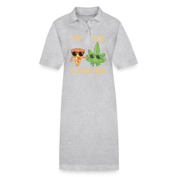Pizzeria Italien Friends Forever Mozarella Pizza - Stanley/Stella Frauen Bio-Polokleid PAIGER - Grau meliert - Vorne