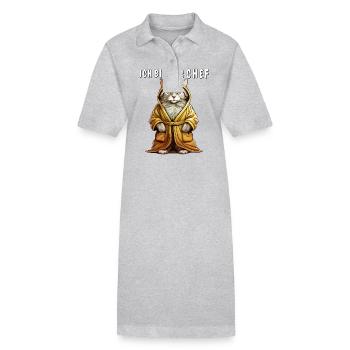 KATZE BADEMANTEL ICH BIN DER CHEF - Stanley/Stella Frauen Bio-Polokleid PAIGER - Grau meliert - Vorne