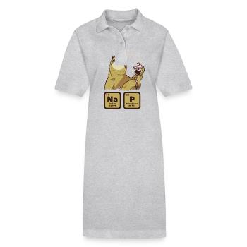 Paresseuse, sieste, sieste, lente, lente, paresseuse - Robe polo bio PAIGER Stanley/Stella Femme - gris chiné - Devant